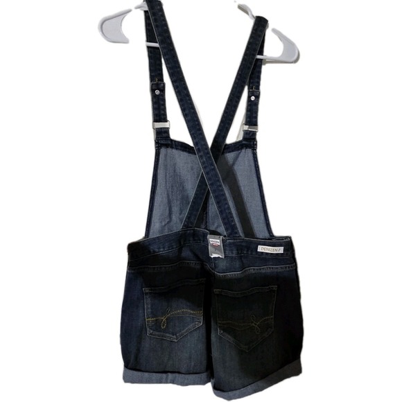 Denizen Levi's Womens Dark Wash Rolled Cuff Short Jean Overall Small - Picture 3 of 5
